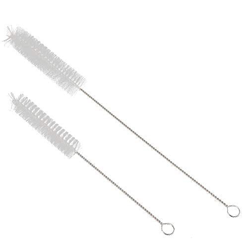 Stainless Steel Cleaning Brush Set with Hook for Fish Tank Aquarium Tube Bottle Cleaner, Pipe Brush Kit 2 Sizes 8in 11.5in