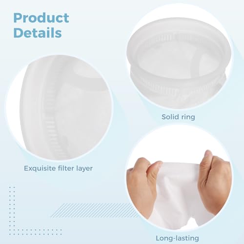 16 Pack 4 Inch Ring Filter Socks 200 Micron, Aquarium Felt Filter Bags 4 Inch Ring 15 Inch Long, Sump Aquarium Mesh Filter Sock for Saltwater Freshwater, Fine Micro Fish Tank Filter Socks