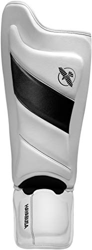 Hayabusa T3 Striking Shinguards - Men and Women | MMA Protection, Muay Thai Kickboxing, Sparring Pads, Martial Arts Gear, Adjustable Straps, Impact Padding, Elastic Fit - color: White/Black, size: Medium
