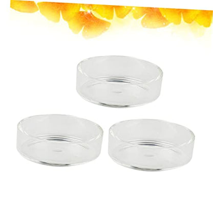 BESPORTBLE 3pcs Round Shrimp Feeder Dish Crystal Transparent Bowl for Aquarium Shrimp and Reptiles Durable Pet Food Bowl Decorative Feeding Container for Fish Tanks - size: Size 1