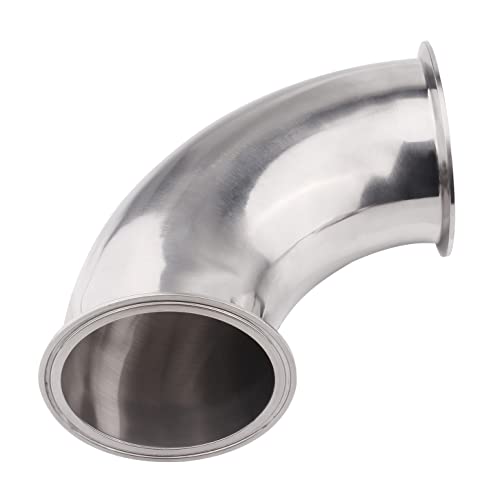 DERNORD Sanitary Ferrule Elbow 90 Degree Pipe Fitting with Silicone Gaskets SS304 Tri Clamp (4" Tube OD) - size: 4" Tube OD, style: Pack of 1