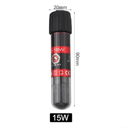 for Aquarium Heater Rod 90mm USB Submersible Fish Tank Thermostat with Auto 26C Control IP68 Waterproof Hard Glass Tube Quick Heat for Small Tanks up to 20L Black(15W) - size: 15W