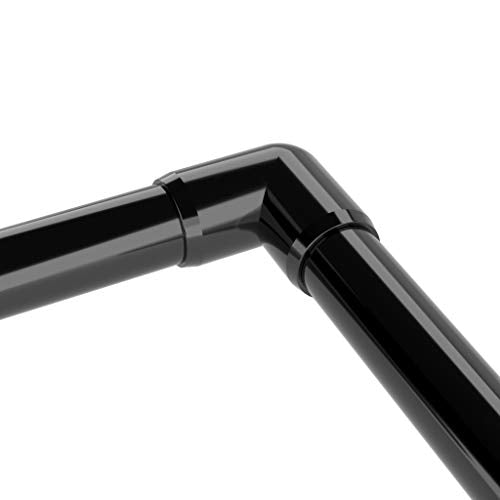 3/4” 90 Degree Elbow Furniture Grade PVC Fitting in Black, Made in USA, UV-Resistant, Impact-Proof, 1.050” Actual Socket Diameter (Pack of 8) - F03490E-BK-8 - color: Black