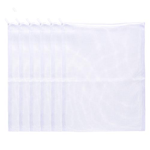 Aquarium Filter Bags Large - Reusable Fish Tank Filter Media Mesh Bags with Plastic Zipper (14 x 18 inch (6 Pack)) - size: 14 x 18 inch (6 Pack)