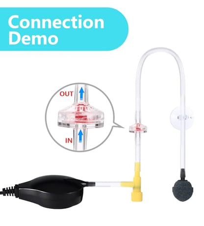 Aquarium Air Pump Mini Fish air Pump Super Quiet Fish Bowl air Pump for Up to 10 Gallon Fish Tank 1.5 Watts 310ml/min
