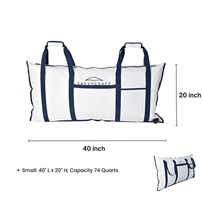 Savvycraft Waterproof Leakproof Insulated Fish Kill Bag, Heavy Duty Soft Fish Storage Bag with Easy Grip Handles, White 40" L x 20" H - style: Envelop: 40"l X 20"h