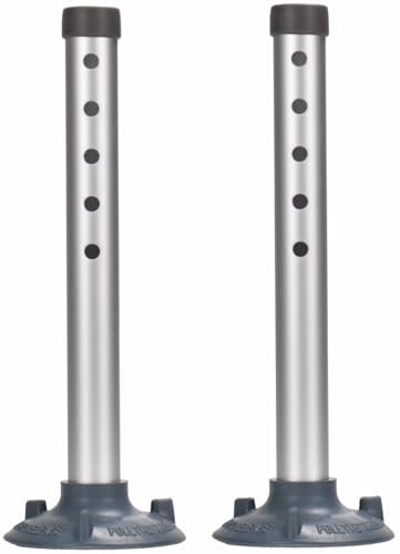 Foot Tube and Suction Cup Tips, for Toilet Safety Rail and Shower Chair Bench Bath Stool, Replacement Suction Cups Tips and Aluminum Tubes, 5 Height Adjustable Leg Tube Accessories