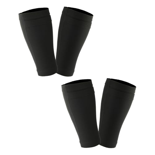 Cosmos 2 Pairs Shin Guard Sleeves Soccer Guard Sleeves for Soccer Sports, Black Color