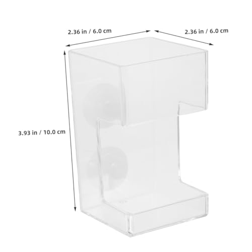 BESPORTBLE Fish Tank Feeding Tube and Food Dispenser with Suction Cup Large Square Aquarium Feeder for Precise Submerged Feeding Anti-Scattering Fish Food Holder for Shrimp and Tropical