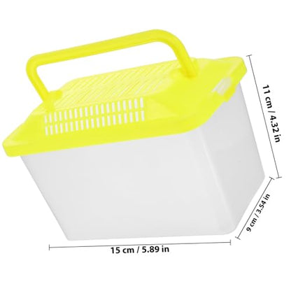 Abaodam Turtle Habitat and Fish Breeding Tank, Sturdy Pp Plastic Transport Box 15x9x11cm, Portable Aquarium for Small Reptiles and Goldfish Housing