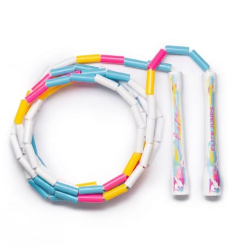 Elite Jumps 1" Beaded Rope, 10ft, Adjustable, 5" Handles - color: Easter Candy