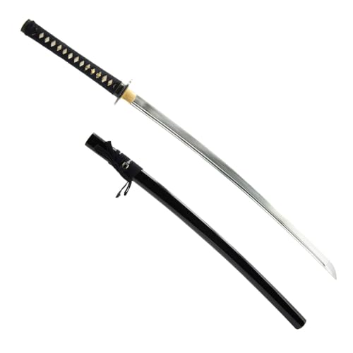 Hand Forged 1045 Heat-Tempered Katana, Full Tang Sword - color: iron