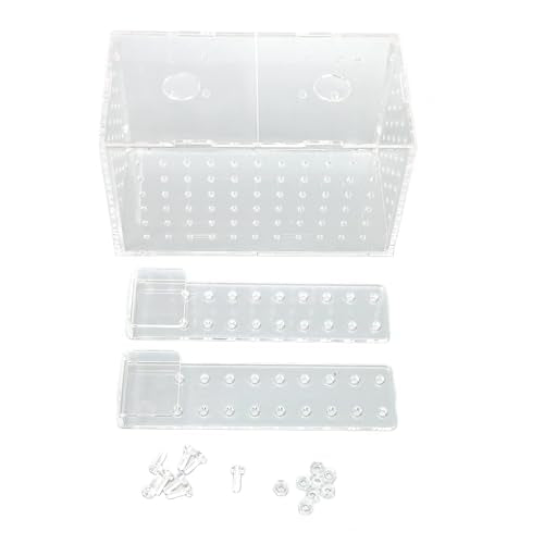 Fish Breeding Isolation Box with Transparent Lid, Acrylic Material, Easy Hook Installation for Fish Tank, Protect Newborn Fish, Improve Survival Rate (17 * 9 * 10CM)