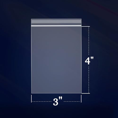 -500 Count - 3" x 4" Small Plastic Bags - 2 Mil Clear Zip Bags with Resealable Lock Seal Zipper for Coins, Jewelry, Snacks, Party Favors - size: 3" x 4"
