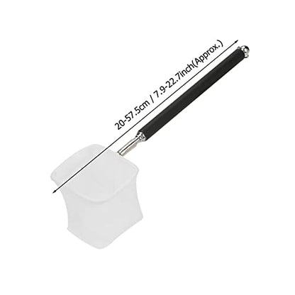 Yosoo Adjustable Mini Fishing Net Aquarium Shrimp Net Fish 20-57.5cm Expandable Pole with Metal Hook for Small Fish Shrimp and Tank - color: Black, size: Fangwang
