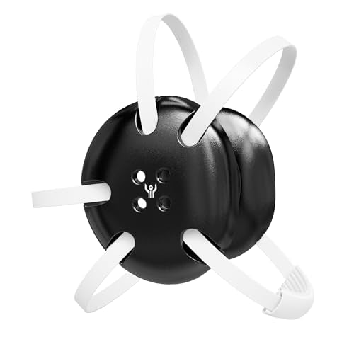 Classic Wrestling Headgear, White Straps - style: Black w/ White Straps