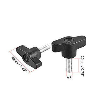 uxcell Clamping Handle Screw Knobs Handle M6 x 20mm Threaded T-Shape 10pcs - size: M6