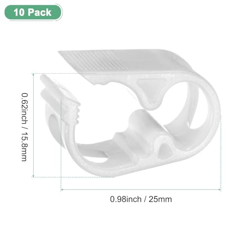 M METERXITY 10-Pack Adjustable Plastic Tubing Clamps 1/8-1/4 Inch Water Flow Control Tube Clip Adjustment Hose Pipe Clips for Beer Bottle/Plumbing/Instruments/Equipment [White]