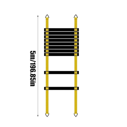 Training Ladder for Footwork Universal Portable Fitness Equipment | Soccer Practice Ladder for Athletes Track and Field Hockey Tennis Badminton - size: 5 meters