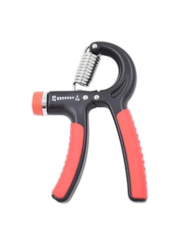 Bally - Adjustable Hand Grip Strengthener, 22-88 lbs Resistance Hand Gripper for Forearm Wrist Finger Training, Anti Slip Ergonomic Handle Grip Trainer for Home Gym Fitness (Black/Red)