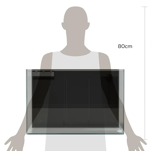 60P 26.23 Gallon Ultra Clear All Glass Rimless Low Iron Aquarium Tank with Rear Filtration Chamber for Salt and Fresh (Return Pump Included) 23.6Wx17.7Dx15.8H in(60x45x40cm) 8mm Thickness