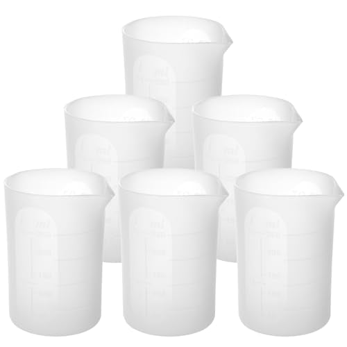 250ml Large Silicone Measuring Cups, 8OZ Reusable Squeeze and Pour Resin Cups for Epoxy, Casting Molds, Slime, Craft Art Projects, Cup Making, Waxing, 6 Packs - size: 250ml*6