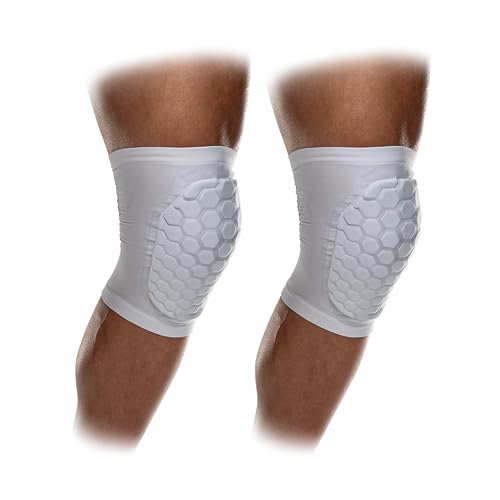 McDavid Moisture Wicking HEX Technology Knee Sleeves for Women/Men, Elbows & Shins Protection, Hex Pads - color: White, size: Large