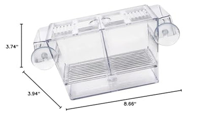 BESPORTBLE Transparent Fish Breeding Box Dual Layer Incubation Container for Fry Durable Aquarium Isolation Box with Suction Cup Design for Young Fish Care Large