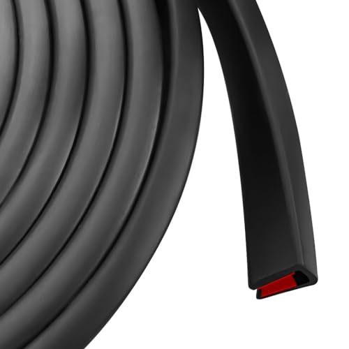 Rubber Edge Trim, Self Adhesive U Channel Edge Trim, U Shaped Trim for Plywood, Glasses, Mirror, Flexiglass, Sharp Edge Parts, Size 1/4" (6mm), Length 10Ft, Black Color, Peel and Stick Edge Guards - size: Size1/4"(Fit 7/32"~9/32"), L10'
