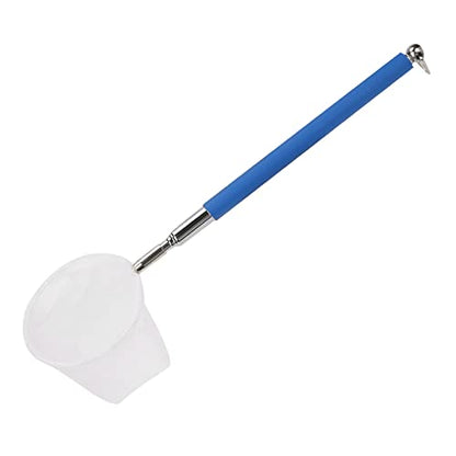 Yosoo Adjustable Mini Fishing Net Aquarium Shrimp Net Fish 20-57.5cm Expandable Pole with Metal Hook for Small Fish Shrimp and Tank - color: Blue, size: Rotary screen