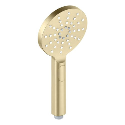 Circular 3 Settings ABS Handheld Shower Head, Multi-Function Showerhead with 3 Spray Modes, Ergonomic Design, Water-Efficient, Easy Install for Bathroom Showers, Brushed Gold Finish
