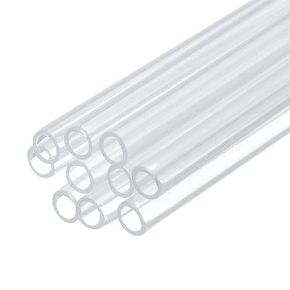 uxcell 10 Pcs Clear Plastic Rigid Tubing 3mm ID x 4mm OD, 0.5 Meters Length Round Polycarbonate Tubing for Aquarium Water Pipe, Water Cooling System, Plumbing - size: 3mm x 4mm