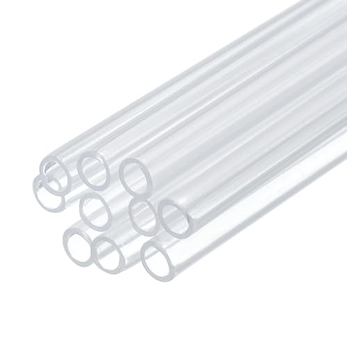 uxcell 10 Pcs Clear Plastic Rigid Tubing 3mm ID x 4mm OD, 0.5 Meters Length Round Polycarbonate Tubing for Aquarium Water Pipe, Water Cooling System, Plumbing - size: 3mm x 4mm
