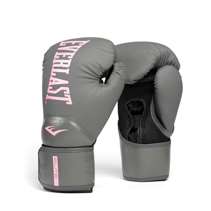Everlast Elite 2 Boxing Gloves - color: Grey/Pink, size: 12 oz