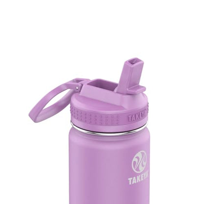 Takeya 24 oz Actives Stainless Steel Water Bottle with Straw Lid – Leakproof, Double-Wall Insulated, Keeps Drinks Cold 24 hrs/Hot 12 hrs, BPA-Free, Powder-Coated, Gym & Travel, Lilac - color: Lilac, size: 24 Ounces