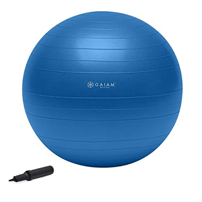 Gaiam Balance Ball Kit, Anti-Burst Stability Ball with Pump - color: Blue