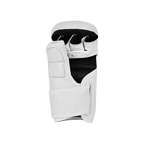 Vali MMA Hybrid Gloves Shooter for Sparring Grappling Training in Martial Arts - color: White, size: Large-X-Large