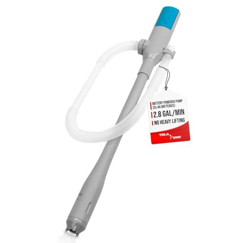 TERA PUMP AA Powered Aquarium Drainage Pump, 2.8 Gallon Per Minute, 15.5 Inch Intake Tube To Reach the Bottom of 40 Gallon Fish Tanks Water Transfer Pump