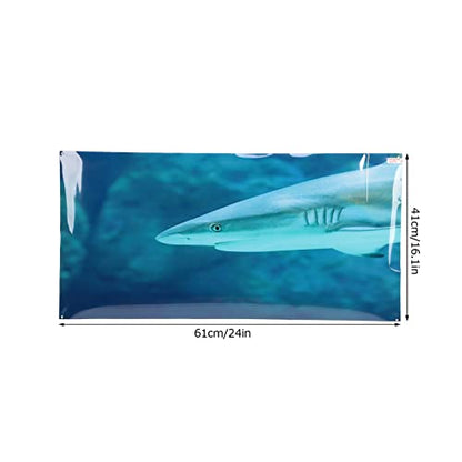 Aquarium Background Paper PVC Self Adhesive 3D Fish Tank Wallpaper Sticker, Clear Underwater Scene Decoration with Realistic Sea Animal Pattern for Glass Aquariums (61 * 41CM)