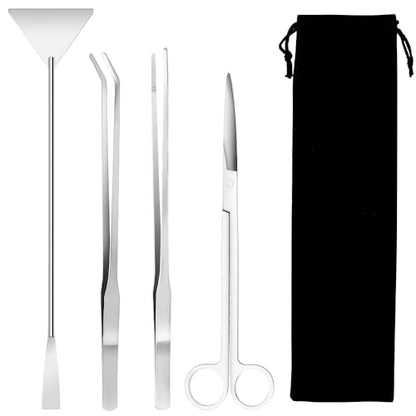 Aquascape Tools Aquarium Kit, 4PCS Long Aquascaping Tools Stainless Steel Aquatic Plants Set for Fish Tank, Aquarium Plant Trimming