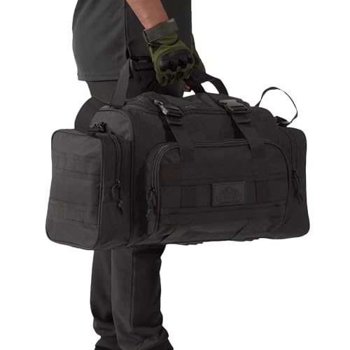 APRILBAY Duffel Bag – Heavy Duty Tactical Gym Bag for Men, Splashwater-Proof Weekender Travel Bag for Basketball, Football, Soccer, Hiking, and Hunting (Black)