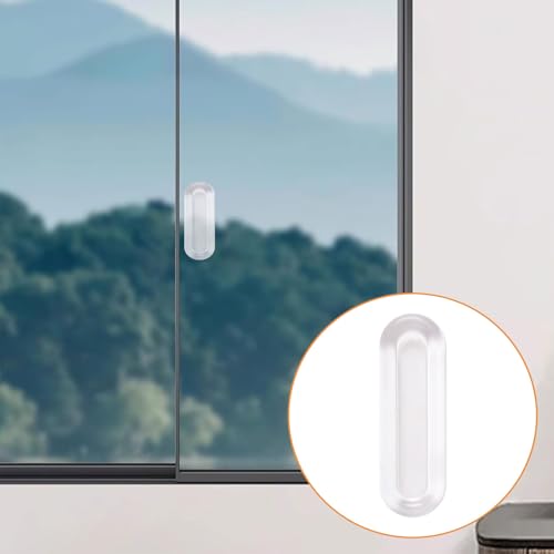MOROBOR Clear PU Self-Adhesive Pulls, 4 Pcs Recessed Finger Pulls Oval Sliding Door Handles Clear Instant Handle for Glass Doors Window Drawer Cabinet - size: 3IN