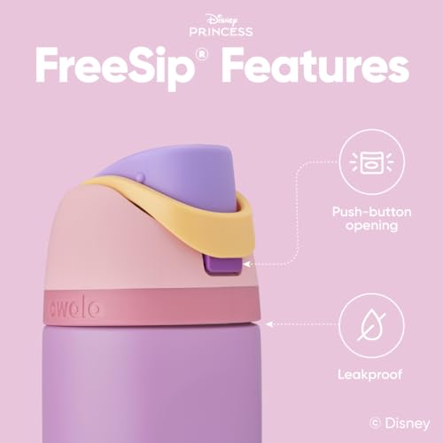 Owala Princess FreeSip Stainless Steel Water Bottle 24 oz Rapunzel - color: Rapunzel, size: 24 Ounces
