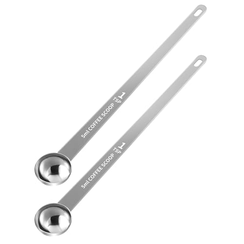 2PCS 1 Teaspoon Coffee Scoop, 9" Long Handle Measuring Spoon, 1tsp (5 ml) Stainless Steel Scooper - size: 1Tsp