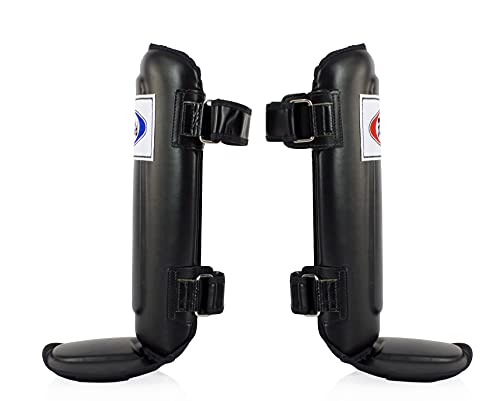Fairtex SP3 Lightweight Shin Guards, Muay Thai MMA Avoid Shin Splints Gear - color: Black, size: Small/Kids