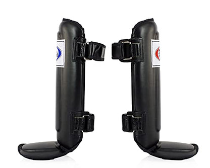 Fairtex SP3 Lightweight Shin Guards, Muay Thai MMA Avoid Shin Splints Gear - color: Black, size: Large