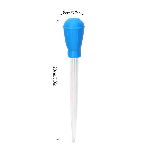 Fish Pipette Dropper, Aquarium Dropper Mini Manual Water Changer Aquarium Gravel Cleaner Waste Remover Changer Aquarium Dropper Pipette Feeder Water Transfer(Blue)