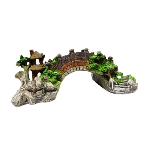 2pcs Fish Tank Bridge Ornament Lifelike Aquarium Decoration Faux Rock Bridge for Underwater Landscapes Easy to Maintain Fish Hideout for Betta and Cichlid Tanks - color: Assorted Colorx2pcs, size: 18X9X7.5CMx2pcs