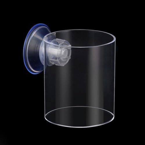 Aquarium Suction Cup Feeder with Suction Cup Fish Shrimp Feeder Rectangle/Round Floating Fish Food Tray Acrylic Aquarium Fish Feeder(L-Round) - color: round, style: L