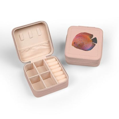 3dRose King Of The Aquarium Discus Fish Image Wildlife Jewelry Travel Case Pink